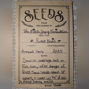 Sweet Basil Seed Packet
